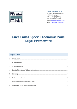 Suez Canal Special Economic Zone Legal Framework