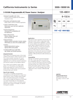 California Instruments Ls Series 3000–18000 VA 135–400 V 0–132 A