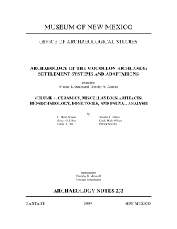 contents - Office of Archaeological Studies