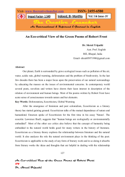 An Eco-critical View of the Green Poems of Robert Frost