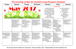 Printable Calendar - The Crossings at Bon Air