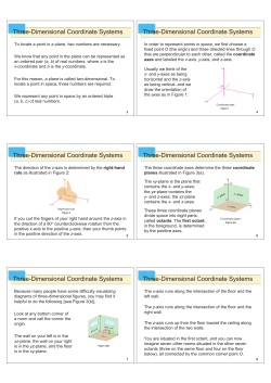 Three-Dimensional Coordinate Systems Three