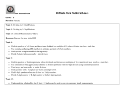 Grade 5 January Math Map 2015 - Cliffside Park School District