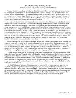 2014 Scholarship-Earning Essays - The Credit Union Foundation of
