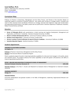 Carol Geffner, Ph.D. Curriculum Vitae