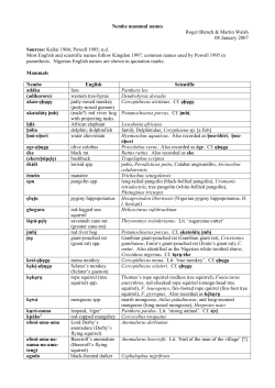 Nembe mammal names