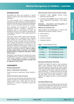 Medical Emergencies in Children &ndash; overview