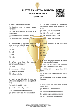 JUPITER EDUCATION ACADEMY MOCK TEST NO:3 Questions