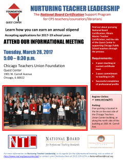 nurturing teacher leadership - Chicago Teachers Union Foundation