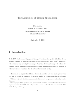 The Difficulties of Tracing Spam Email