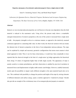 Stepwise emergence of an intensive physical property from a single