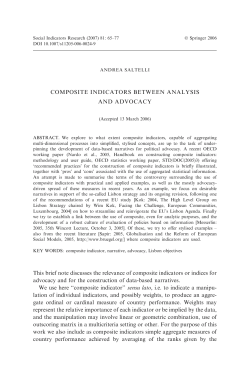 COMPOSITE INDICATORS BETWEEN ANALYSIS