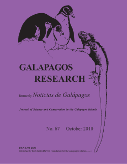 GALAPAGOS RESEARCH - Charles Darwin Foundation