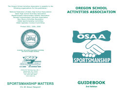 OSAA Sportsmanship Guidebook