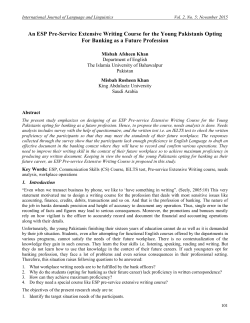 An ESP Pre-Service Extensive Writing Course for the Young