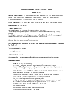 St Margueritte d`Youville CSC October Meeting Minutes