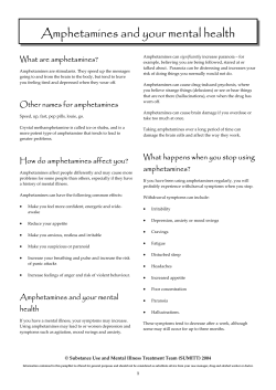 Amphetamines and your mental health