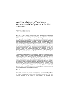Applying Mintzberg`s Theories on Organizational