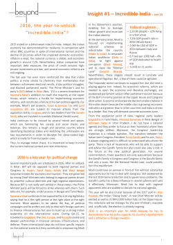 Insight #1 &ndash; Incredible India &ndash; Jan.16