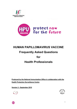 HPV Vaccine Frequently Asked Questions for