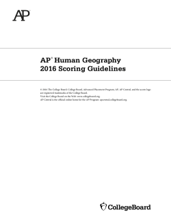 AP Human Geography Scoring Guidelines, 2016