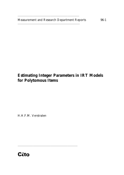 Estimating Integer Parameters in IRT Models for Polytomous