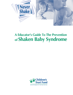 Educator`s Guide to Prevention of Shaken Baby Syndrome