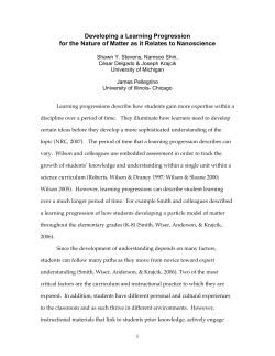 Developing a Learning Progression for the Nature of Matter as it