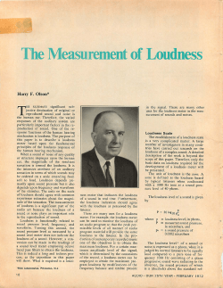 The Measurement of Loudness