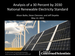 Analysis of a 30 Percent by 2030 National Renewable Electricity