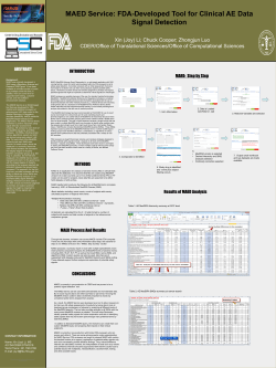 MAED Service: FDA-Developed Tool for Clinical AE