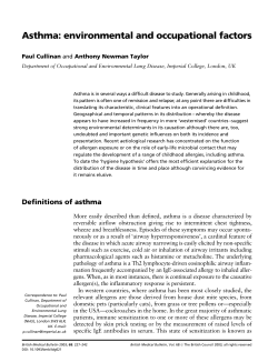 Asthma: environmental and occupational factors