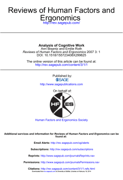 Ergonomics Reviews of Human Factors and