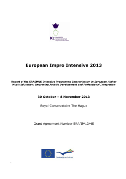 European Impro Intensive 2013 - Koninklijk Conservatorium Den Haag