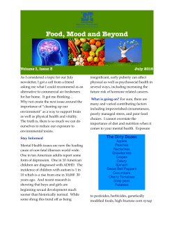 Food, Mood and Beyond