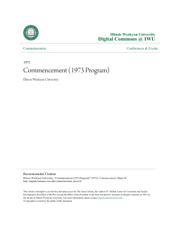 Commencement (1973 Program) - Digital Commons @ IWU