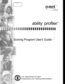 Ability Profiler - O*NET Resource Center