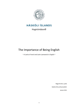 The Importance of Being English