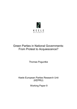 Green Parties in National Governments: From Protest to Acquiescence