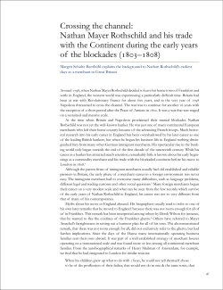Nathan Mayer Rothschild and his trade with the continent during the