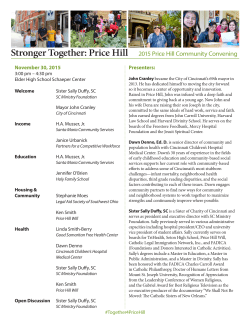 Price Hill Convening Agenda and Speaker Bios_2015