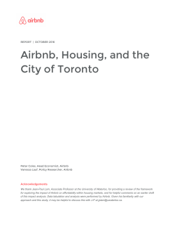 Airbnb, Housing, and the City of Toronto