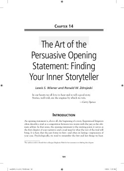 The Art of the Persuasive Opening Statement