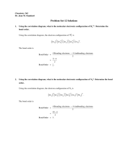 Problem Set 12 Solutions - Illinois State Chemistry