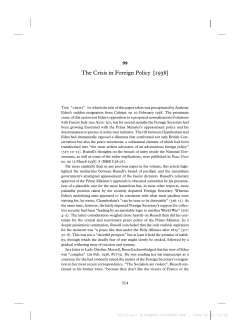 The Crisis in Foreign Policy
