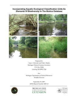 Incorporating Aquatic Ecological Classification Units As Elements Of