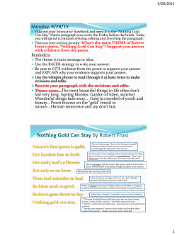 Nothing Gold Can Stay analysis and theme writing prompt