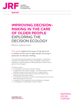 Improving decision-making in the care and support of older people