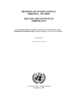 Partial Award: Western Front, Aerial Bombardment and Related