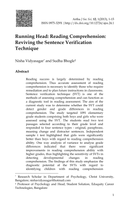 Running Head: Reading Comprehension: Reviving the Sentence